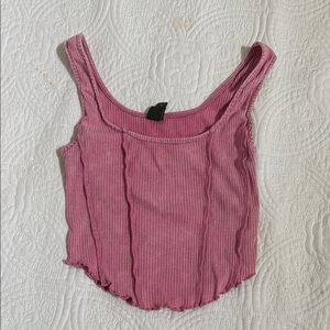 Wild Fable Pink Ribbed Sleeveless Tank Top